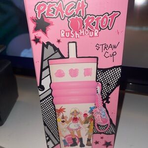 Peach Riot Pink Straw Cup